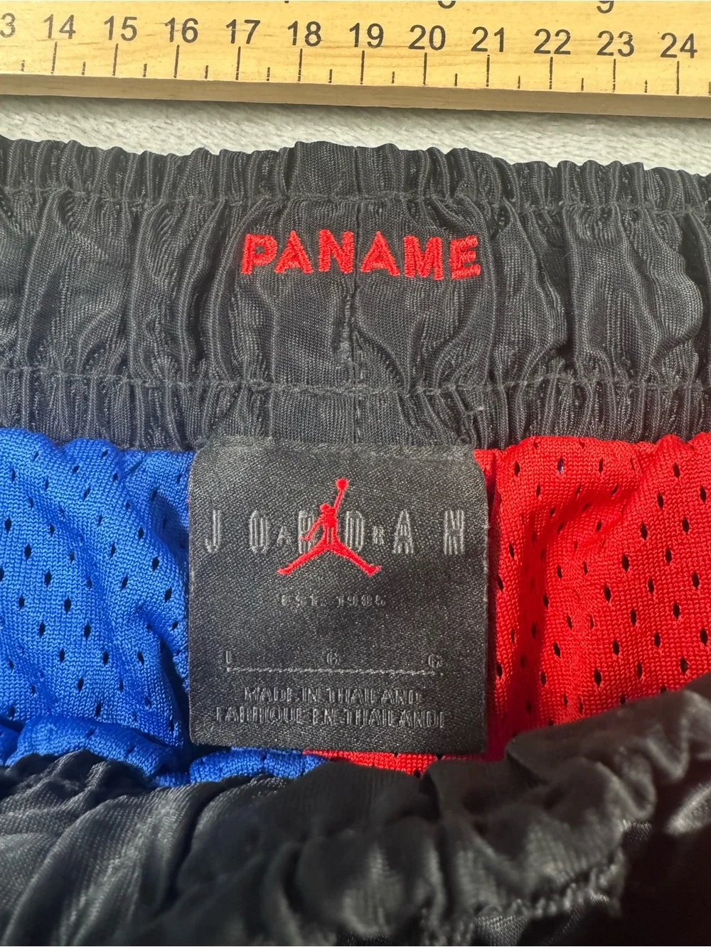 Air Jordan Paris Saint Germain Black Red Blue Track Pants Men's L